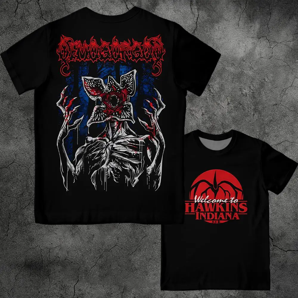 Eddie Munson Die Demogorgon T-Shirt Männer Frauen Cannibal Blume Monster Druck Kurzarmel Mode High Street Hochwertiges T-Shirt
