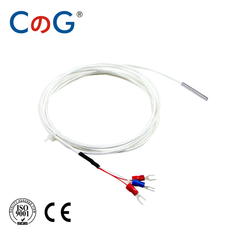 CG 5*30mm Probe Type Stainless Steel PT100 Temperature Sensor Thermocouple with 1/2/3/5m Waterproof High Precision 3 Wire Cable