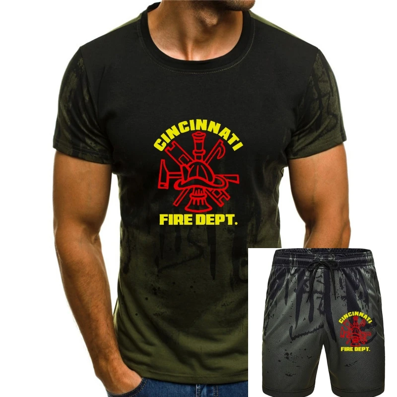 

2019 Summer Fashion Casual Men O-Neck T Shirt Cincinnati Fire Department Firefighter Navy Design T Shirt