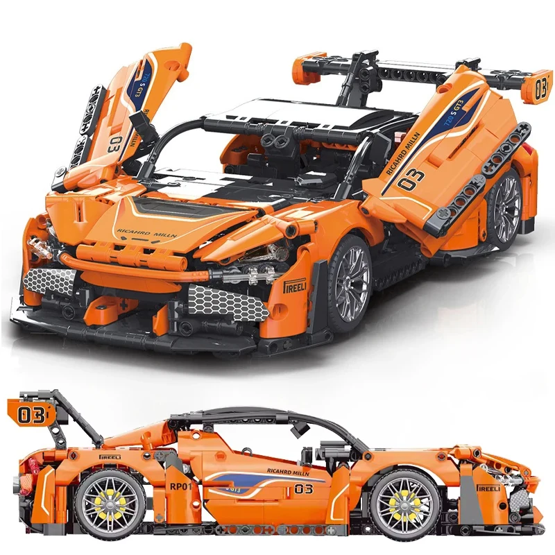 Technical Champion Orange 720S Speed Racing Vehicle Building Block City Sport Car Model Bricks Toys For Kid Birthday Gift Moc