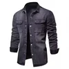 Men's Summer Vintage Casual Long Sleeve Denim Jacket Loose Fit Trendy Versatile Shirt Top Jacket Thin Material Regular Length