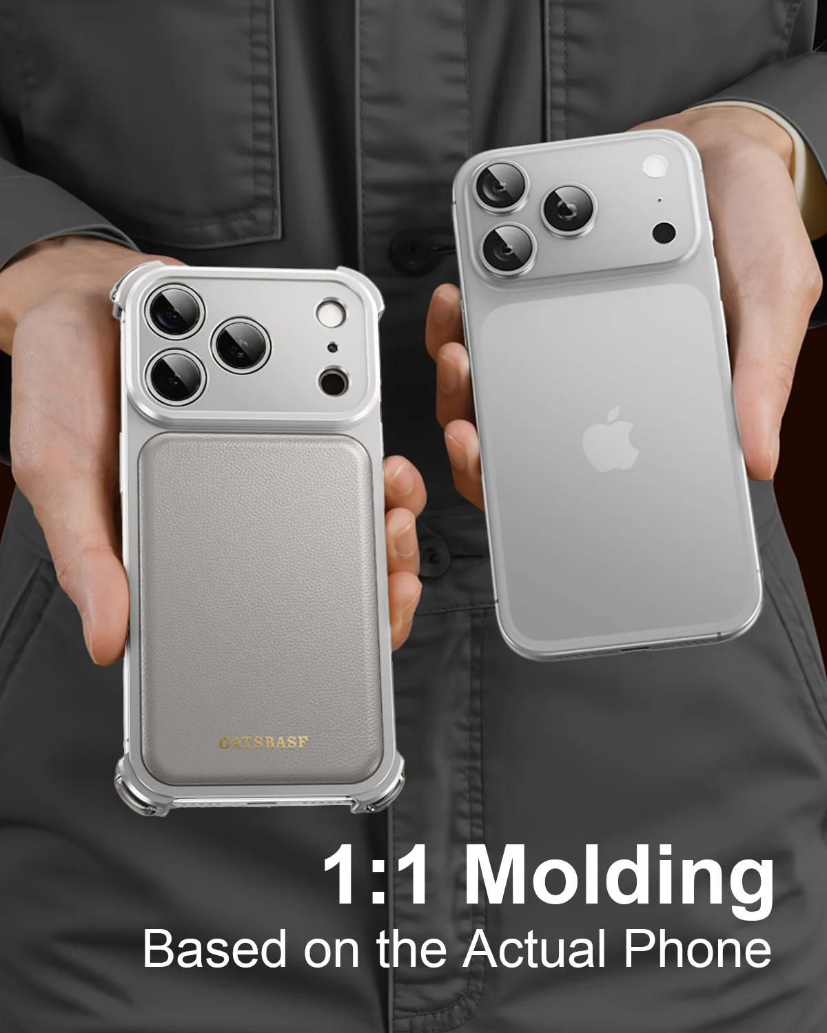 Eary Genuine Leather Case for iPhone 17 16 Pro Max Full Phone Cover Shockproof Anti-Drop Protective Shell Metal Frameless Bumper