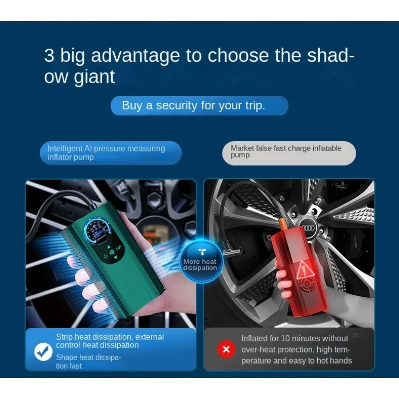 Electric Air Compressor Quick Inflating 12V Handheld Air Pump High Precision Motorcycle Tyre Inflator for Motorbike 