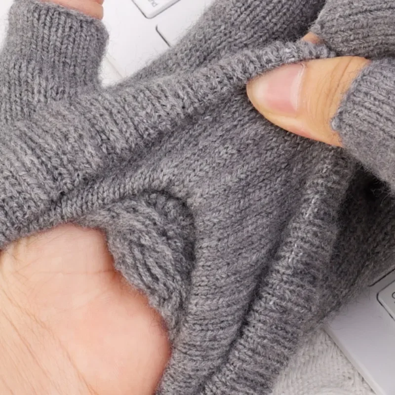 Touchscreen Warm Fingerless Glove Winter Cold Proof Antifreeze Knitted Half Finger Gloves for Cold Outdoor Sports Thermal Mittens fingerless gloves sports gloves half finger gloves warm gloves