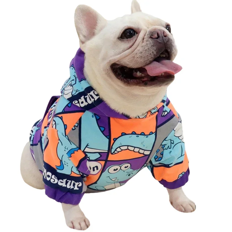 

Dinosaur winter velvet Dog sweater hooded Puppy Outfits French Bulldog Pug Corgi Teddy fat dog thickening Small dog Clothes