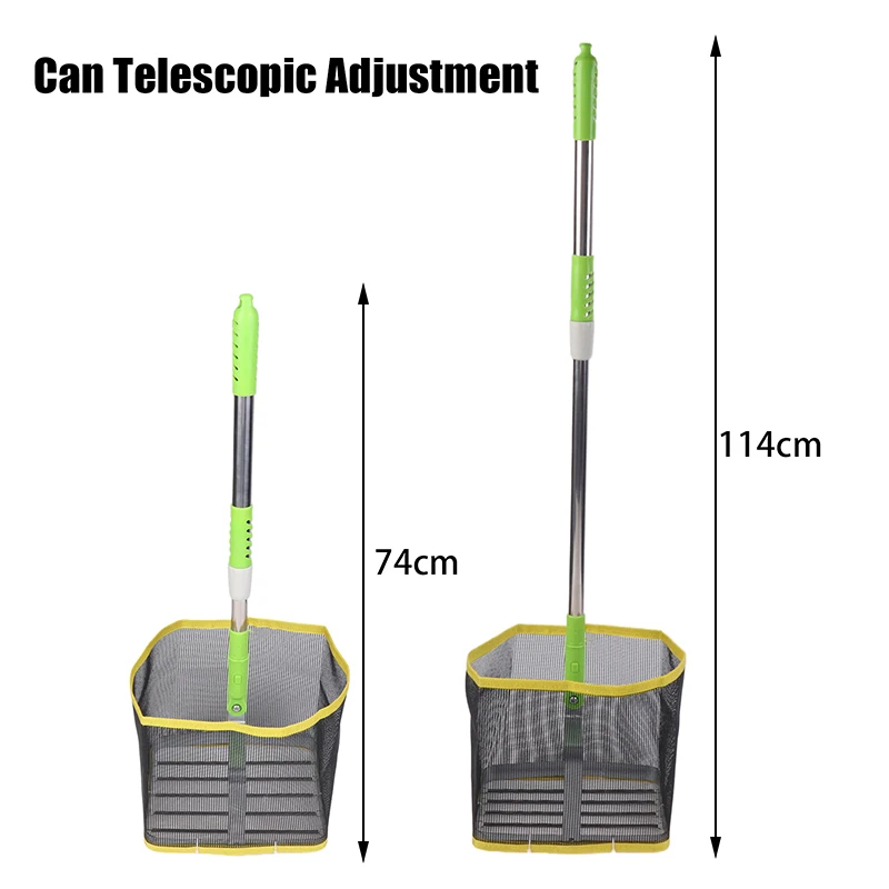 Portable 180 Degree Angle Adjustable Square Ping Pong Ball Picker Telescopic Stainless Steel Table Tennis Ball Catcher