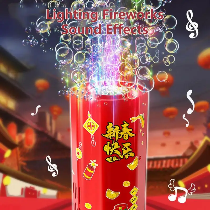 Fireworks Bubble Machine With Flash Lights Sounds For Kids Outdoor Toys Pro Party Festival Celebrate Bubble Maker Machines new bubble machine for children automatic bazooka bubble gun with light bubble blower for kids soap bubble maker outdoor toys