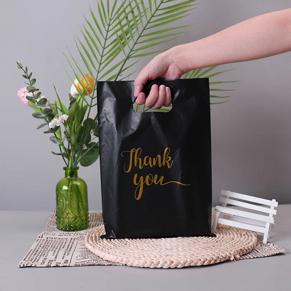 Description Picture 2 of item10/50/100pcs Thank You Bag Plastic Gift Bag Candy Bags Birthday Wedding Party Favors Candy Cookie Wrappers Shopping Bags