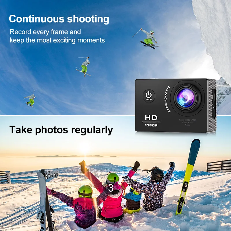 1080P Action Camera WiFi 12MP 2" LCD 30M Waterproof 140D Helmet Bicycle Video Camera Outdoor Sport Cam 5