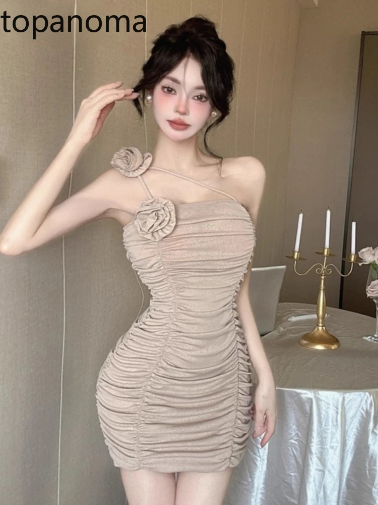 

Topanoma вечерние платья для женщин с цветами без рукавов Тонкий Бандаж с открытой спиной сексуальное Элегантное коктейльное платье женская модная Клубная одежда для выпускного вечера