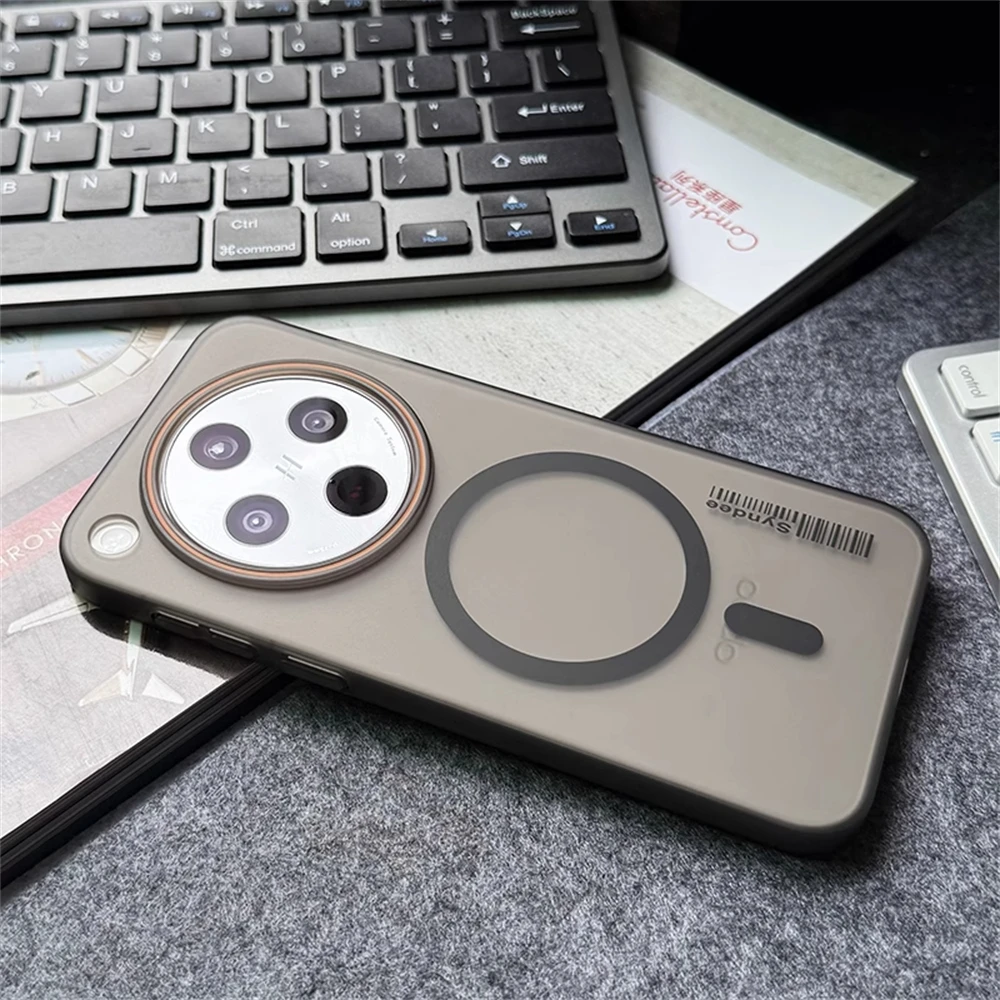 Ultra Thin Matte Translucent Barcode Hard Case with Magnetic Wireless Charging Cover