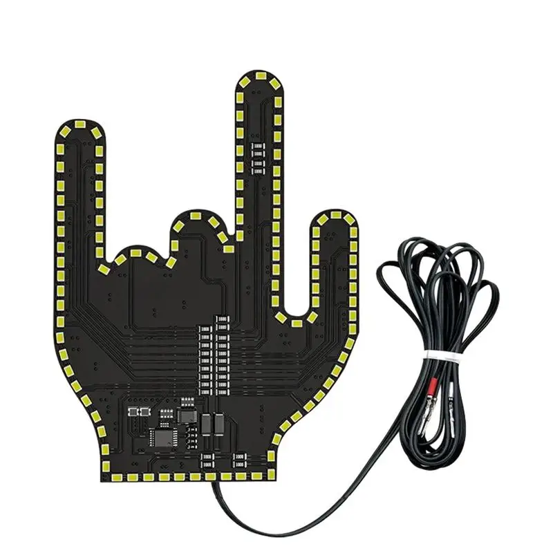 Gesto Led Car Sign Lampeggiante Gesto Luce A Forma Di Mano Accessori Per Auto Multifunzionali Spia Lampada Da Notte A Basso Consumo