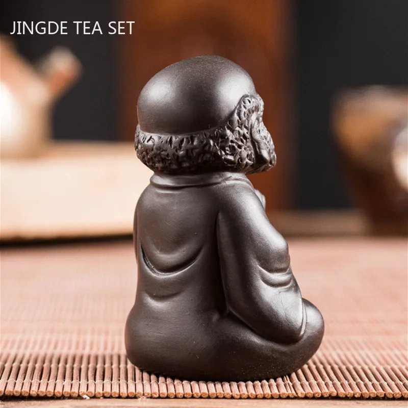 Chinese Purple Clay Tea Pet Handmade Figure Statue Ornaments Sculpture Crafts Home Tea Set Decoration Accessories Gifts tea pet ornaments