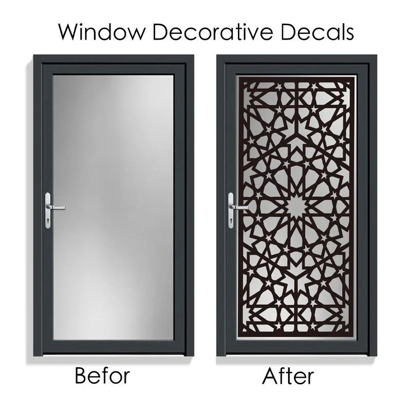 Transform Your Space with Decorative Window Decal Doors Window Sticker Removable Islamic Patterns Home Decoration Murals Q077 - Image 2