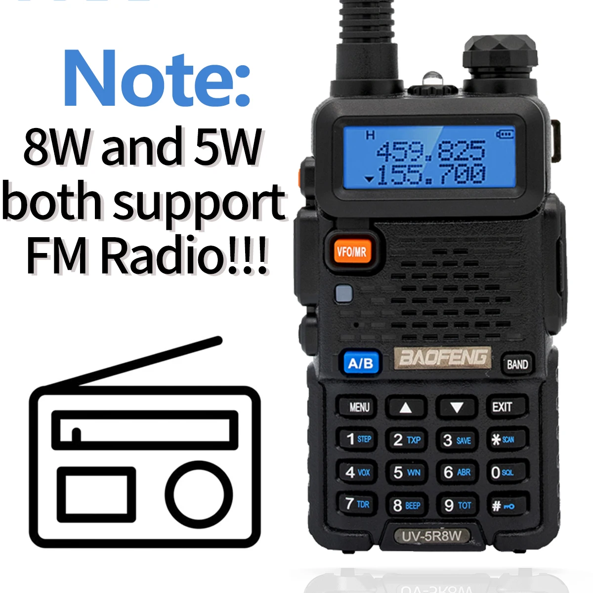 2PCS Baofeng UV-5R 5W/8W Walkie Talkie UV 5R High Power Amateur Ham CB Radio Station UV5R Dual Band Transceiver 10KM Intercom