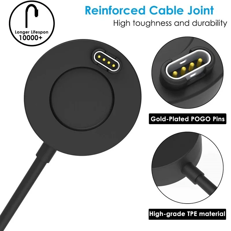 USB Charging Dock for Garmin Watches - Enhanced Charger Cable for Forerunner, Venu, Tactix, and Swim Series