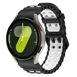 Ocean Silicone Comfortable Watch Strap - Universal Fit for Various Models and Sizes (Black White)