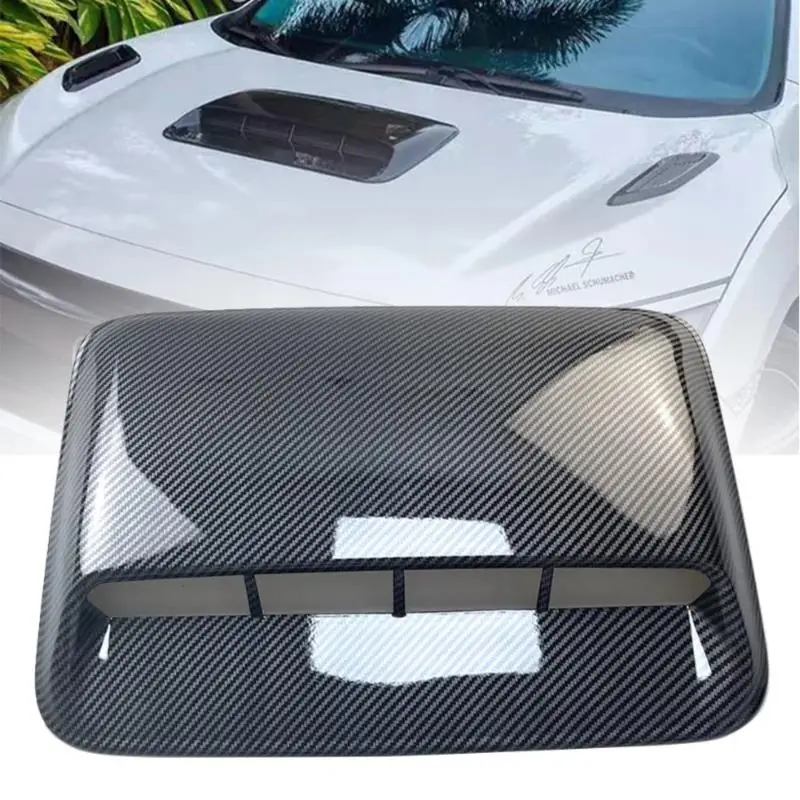 Non-functional Air Intake Covers Decorative Car Vent Cover - Self-Adhesive ABS Air Intake For Custom Automotive Styling (Bright Black) Hood Scoop - Foto 6