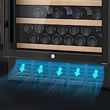 Description Picture 6 of item24 In Wine Cooler 51 Bottle Wine Refrigerator with Removeable Shelves & Blue Interior Light Wine Fridge, Built-in/Freestanding