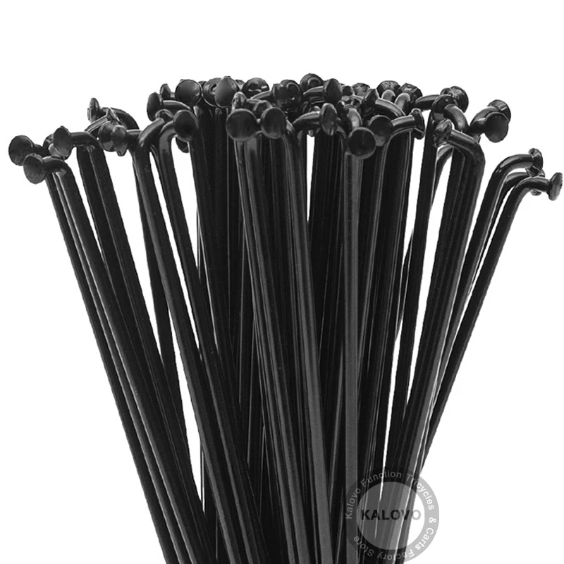 Bicycle Spokes 20pcs Black Steel With Nipples Electric Bike