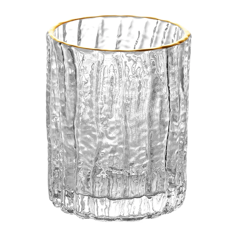 Japonism Tree Bark Lines Hammer Pattern Crystal Whisky Whisky Cup Chivas Old Fashioned Tumbler Beer Liquor Shot Glass Bicchiere Da Vino