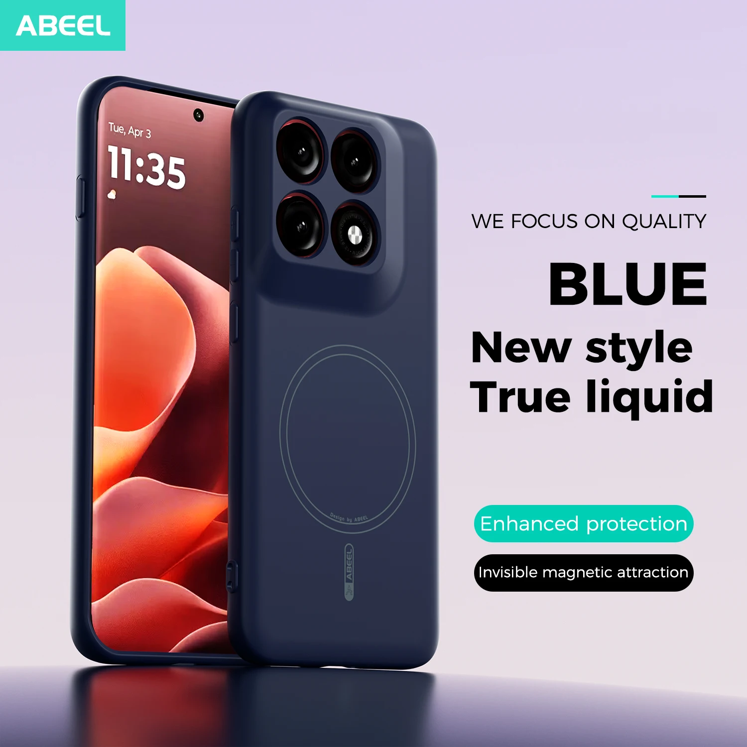 Magnetic Wireless Liquid Silicone Case with Microfiber Lining
