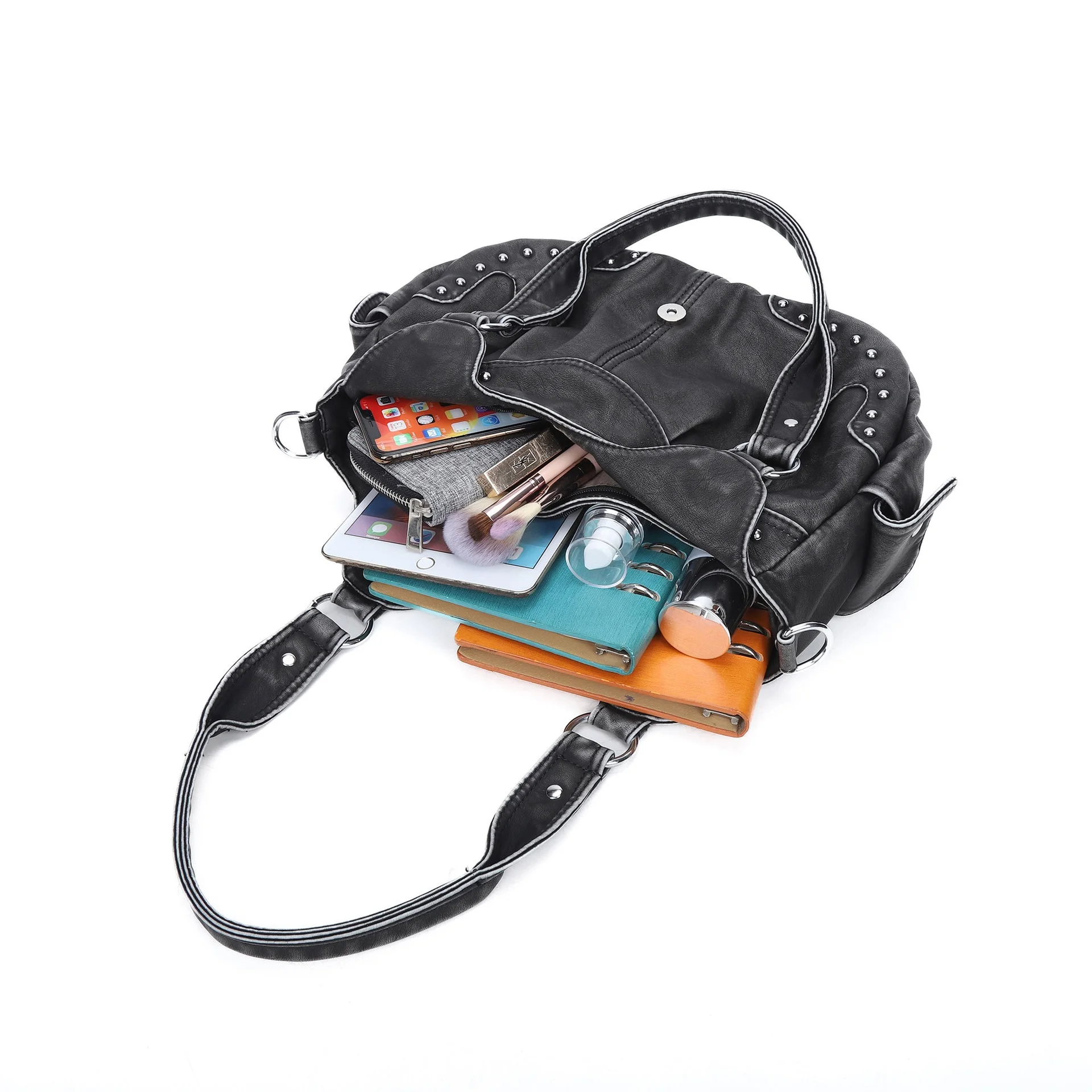 Angelkiss Women Handbag Satchel Top-handle Shoulder Bag Fashion PU Dinner bag Multi-pockets Shoulder Bags Phone Money Pack 3