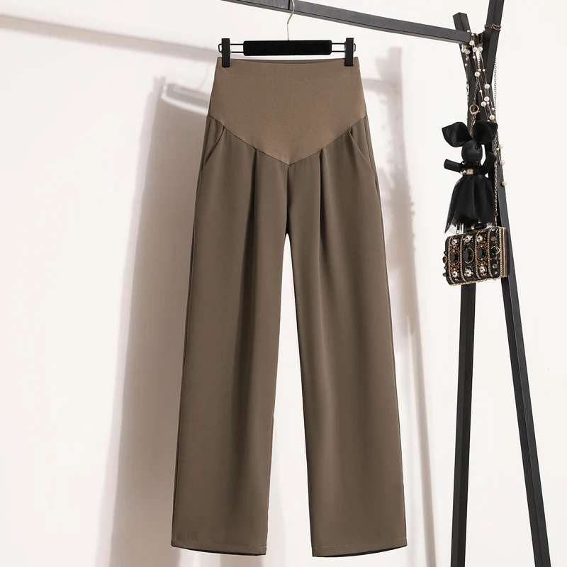 Korean Style Maternity Pants Summer Thin Office Lady Belly Trousers Elegant Pregnant Woman Straight Trousers maternity pants