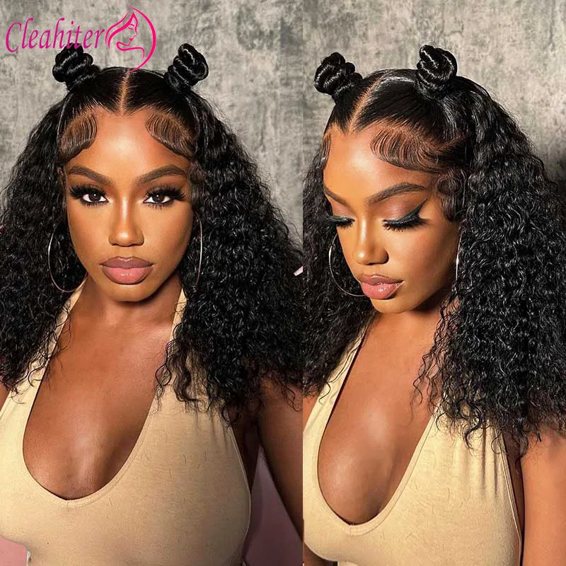 

13x4 Lace Frontal Human Hair Wigs Deep Curly Human Hair Wigs Pre-Plucked Hd Lace Wig For Women 200% Density Natural Color Remy