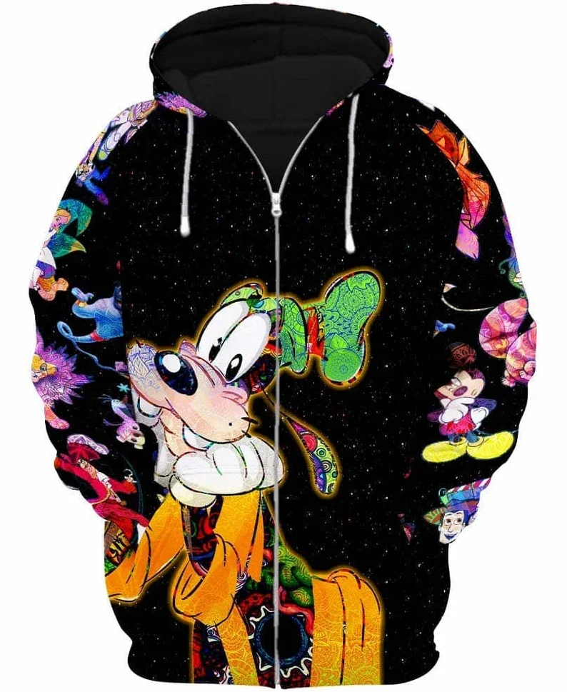 Goofy Hond Galaxy Night Sky Patronen | Disney Sweatshirt/Hoodie/Fleece Jas | Unisex Cartoon Outfits | Kleding mannen Vrouwen Kids