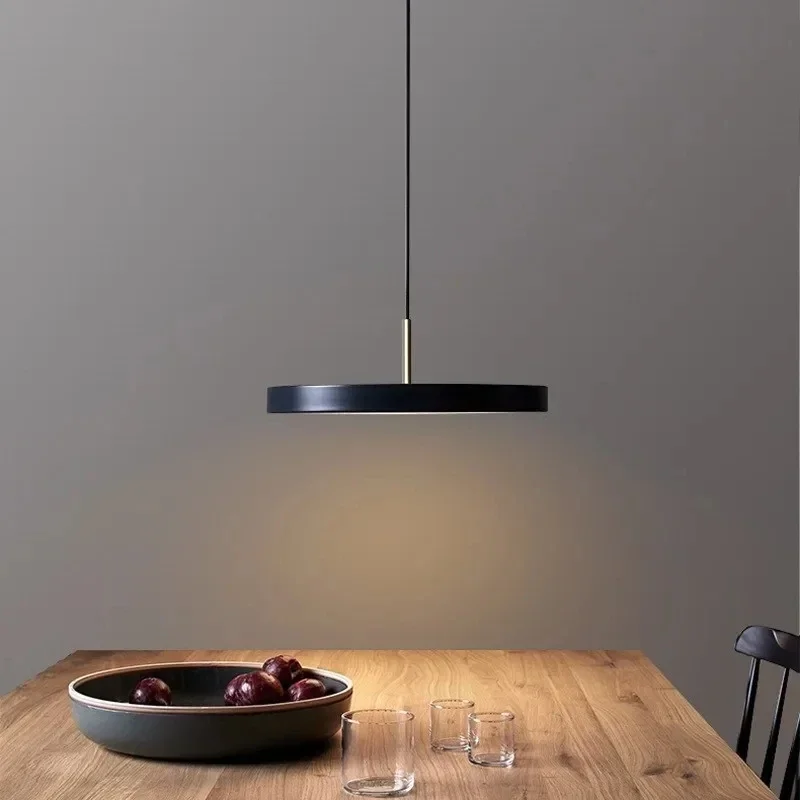 Nordic LED Pendant Light Disc Multicolor Dining Room Hanging Fixture For Bar Bedroom Living Room Study Indoor Decor Illumination