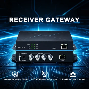 Sintonizzatore a 4 canali per apparecchiature di sistema TV IP DVB-S2 DVB-T2 a IPTV Catv, gateway ricevitore digitale IRD RF TO IP