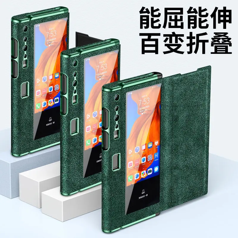 

Kickstand Case For Huawei Mate XS Case Front is Transparent Acrylic Material Fold Case