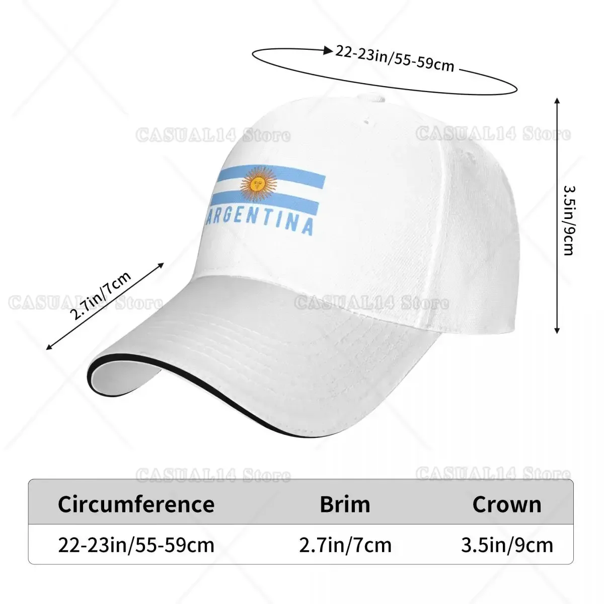 Argentina Vacation 2024 A Baseball Cap Hat for Men Women Teen National Day Travel One Size Trucker Hat 5