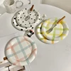 European-style White Ink Ceramic Plate Tableware Main Course Kitchenware Household Western-style Round Plate Decorative Plate 2