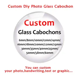 Custom Round Photo Glass Cabochons with Personalized Handwriting (12mm--10pcs)