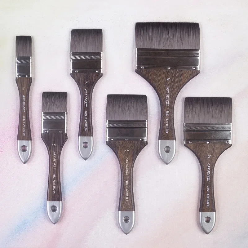 ArtSecret High Grade 3882 Oil Acrylic Watercolor Brush Synthetic Hair Long Wooden Handle Painting Tool Art Artist Supplies 2