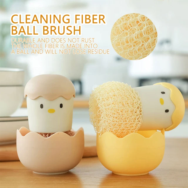 Cute Egg Kitchen Cleaning Brush - Silicone Dishwashing Brush – pocoro