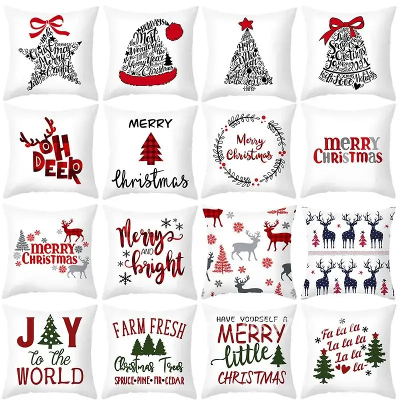 

Cushion Cover Pillowcase Christmas Decorations Merry Christmas For Home Noel Navidad 2021 Xmas Ornaments Happy New Year 2021