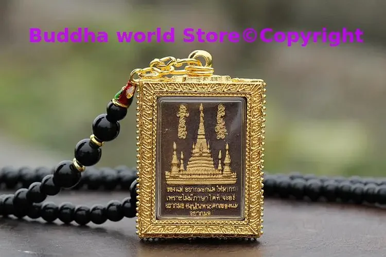 Southeast Asia Thailand Temple Efficacious talisman safe GOOD LUCK four-faced Buddha Ganesh God Buddha card Pendant Amulet 4
