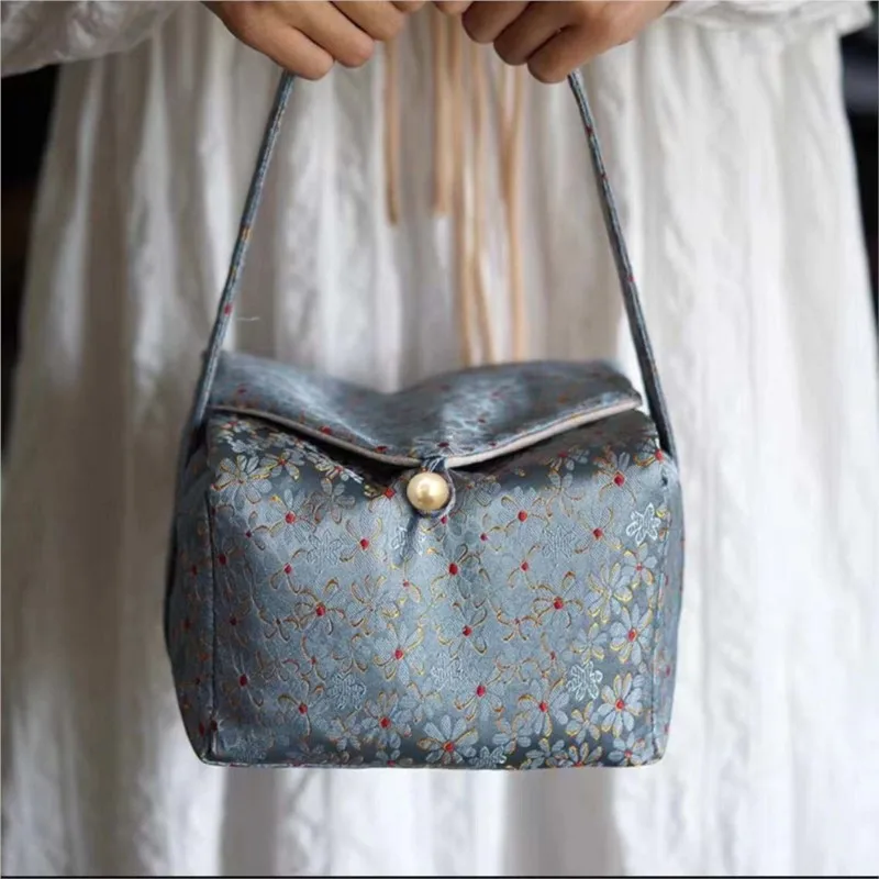 Chinese Brocade Style Travel Tea Set Storage Bag Kung Fu Tea Storage Bag Portable Cloth Small Teapot Cloth ZE967