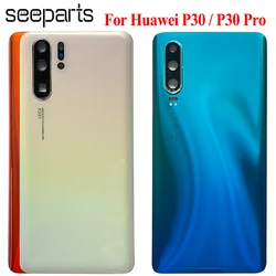 Battery Glass Door With Lens For Huawei P30 Pro VOG-L29 L04 Back Cover Glass Repair Parts For Huawei P30 ELE-L09 L29 Back Cover
