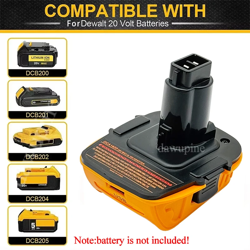 Power Tools Adapter Converter DCA1820 USB Charger for DeWalt 20V