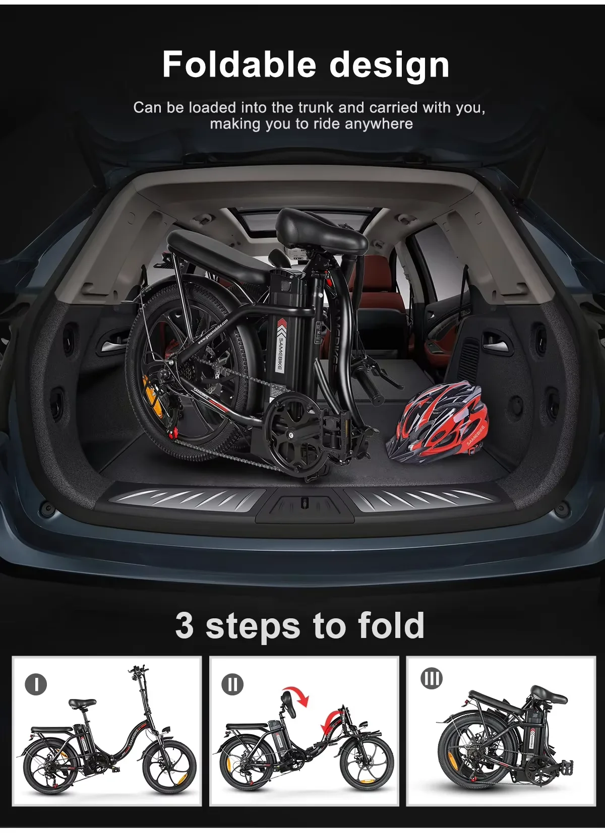 E-bike CY20 350W Motor 36V12AH Removable Battery Electric Bike Folding Adult Range 40km 20-inch Tire City Road Electric Bicycle