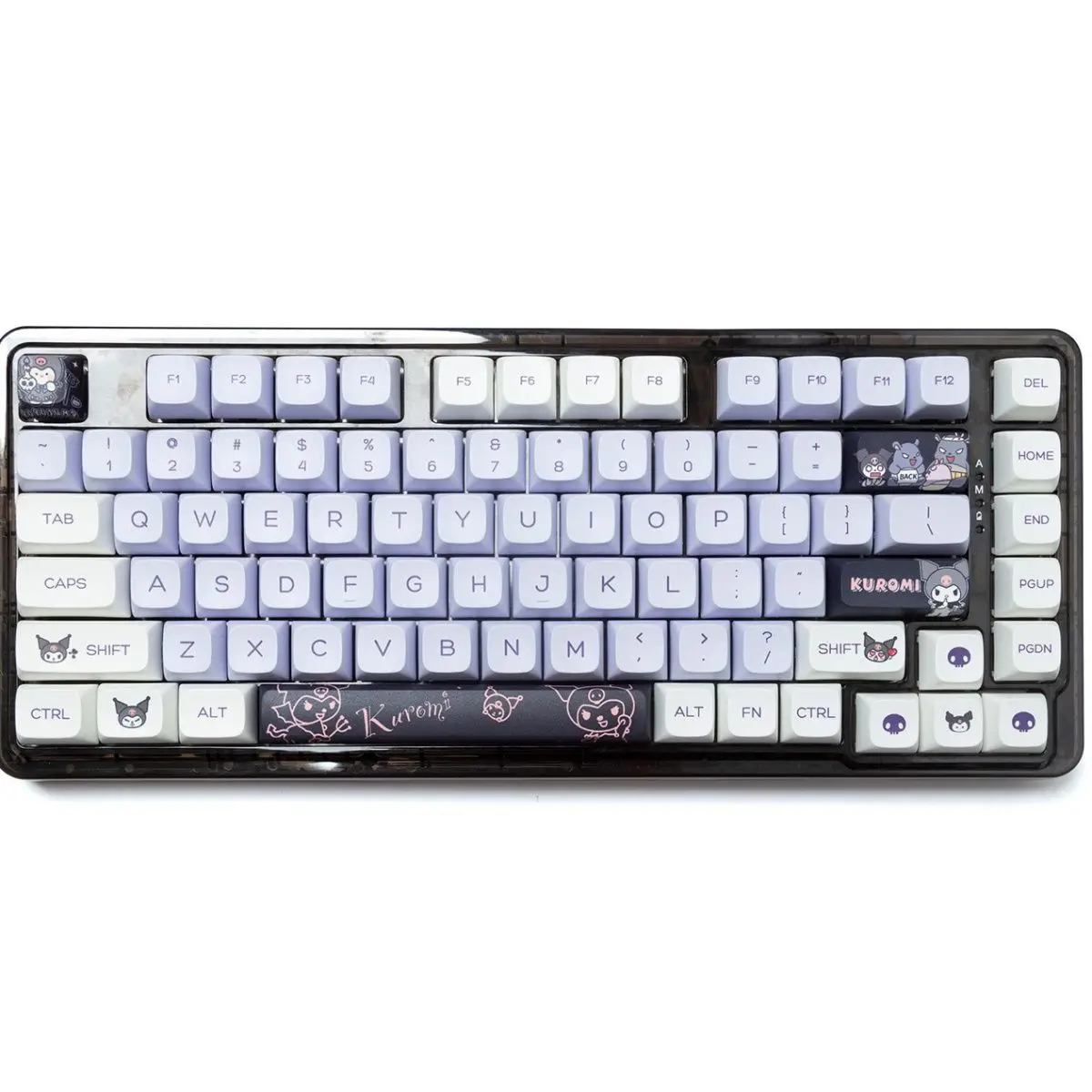 Фото Мультяшный милый Kuromi Cinnamoroll PBT персональный хвост игровой каучук XDA высота для Cherry MX механическая клавиатура колпачок для клавиатуры №4