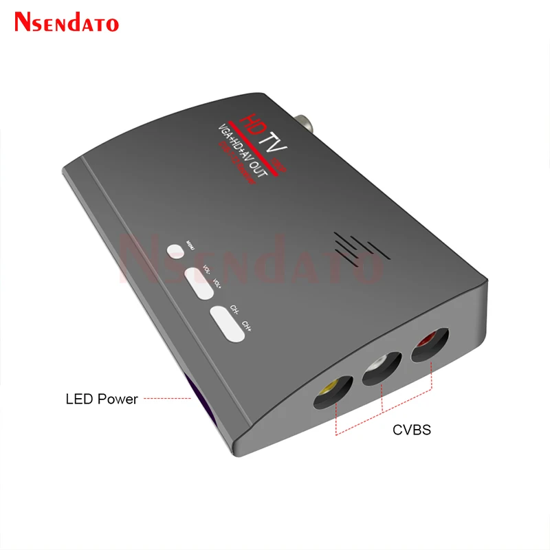 Digital Terrestrial Full HD DVB-T/DVB-T2 TV Receiver Box Remote Control VGA AV CVBS HD TV Tuner Receiver For LCD/CRT Monitors