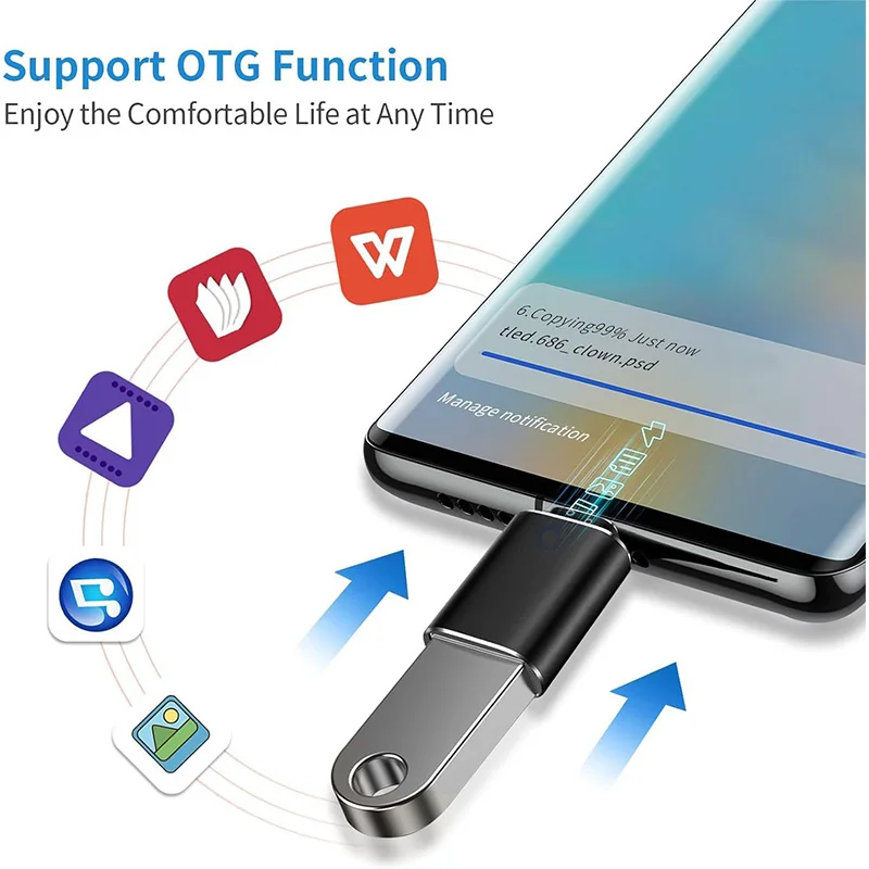 USB C-USB 어댑터(2/3팩), USB C-USB 3.0 암 어댑터, Apple MacBook, Pro, Mac, Book, iPad, 삼성 노트북용