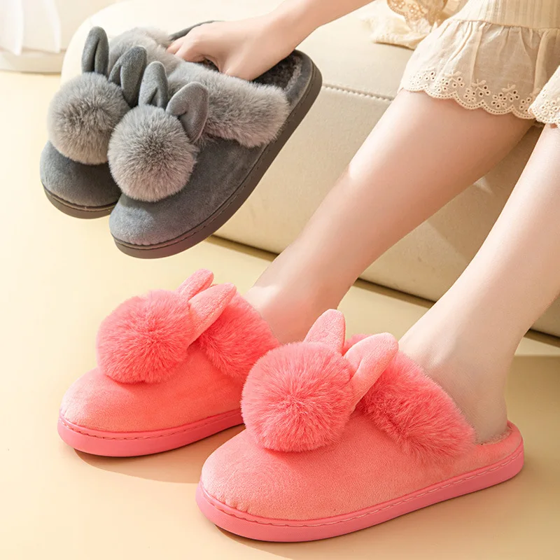 Bedroom Slippers Ladies Pink Fluffy Slippers Litfun Women's House