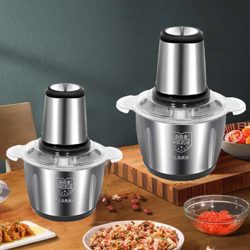 220V Electric Meat Grinder Machine Kitchen Aid Mincer Stainless Steel Slicer Food Processor Spice Pepper Garlic Crusher Chopper 3