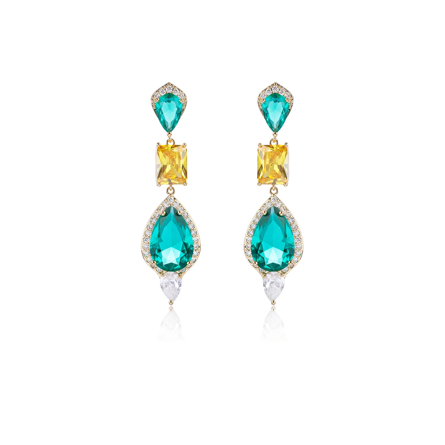 Pretty Cubic Zircon Drop Earrings for Wedding,Dangle Bridal Earring for, Women Girl Gatherings Jewelry Accessories CE11681